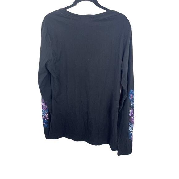 Hot Leathers Women Scoop Neck Top Black Long Sleeve Sz 2XL NWT Heart Locket - Picture 2 of 6